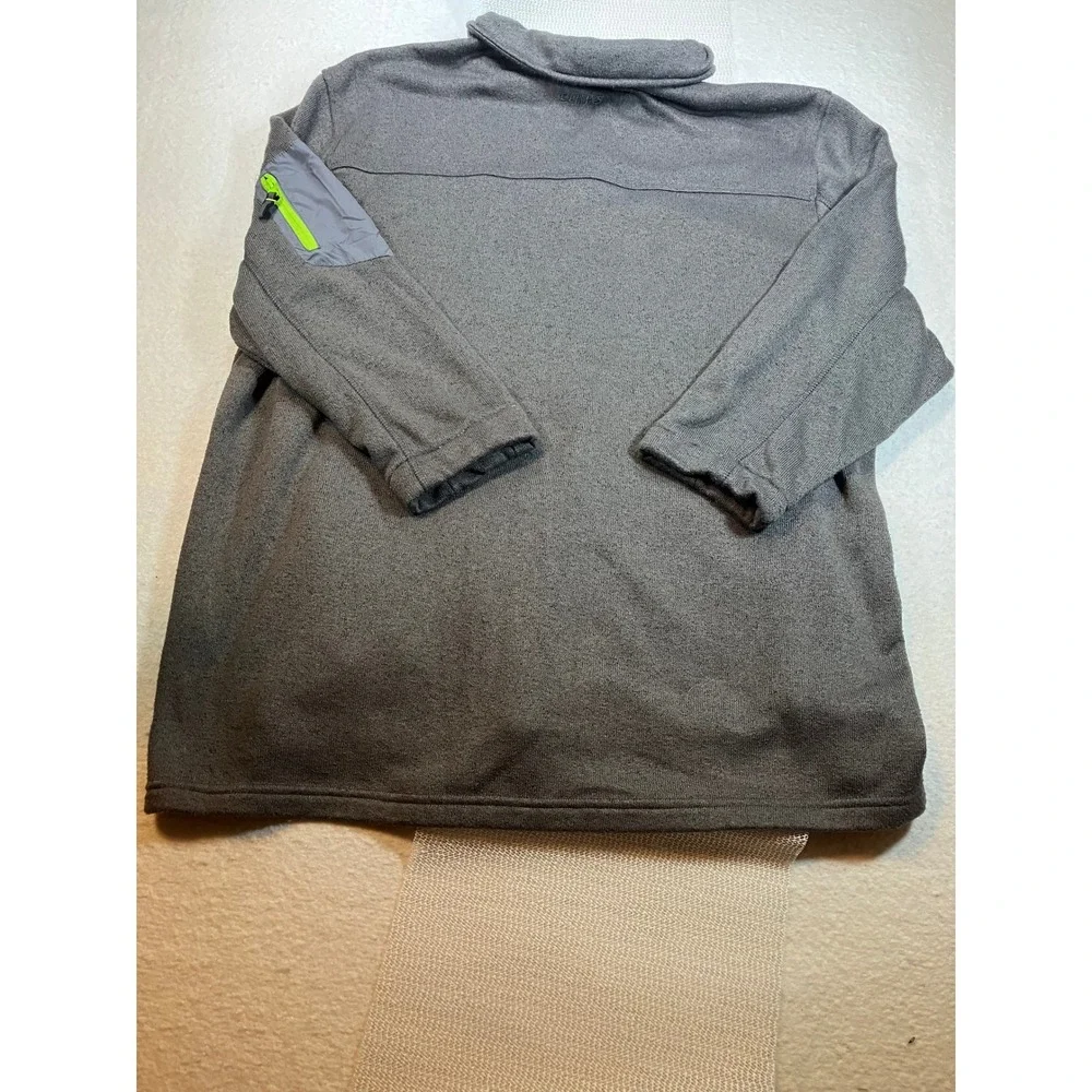 Claas Fleece Full Zip Sweater Mens 5XL Gray Mock Neck Jacket Sleeve Pocket